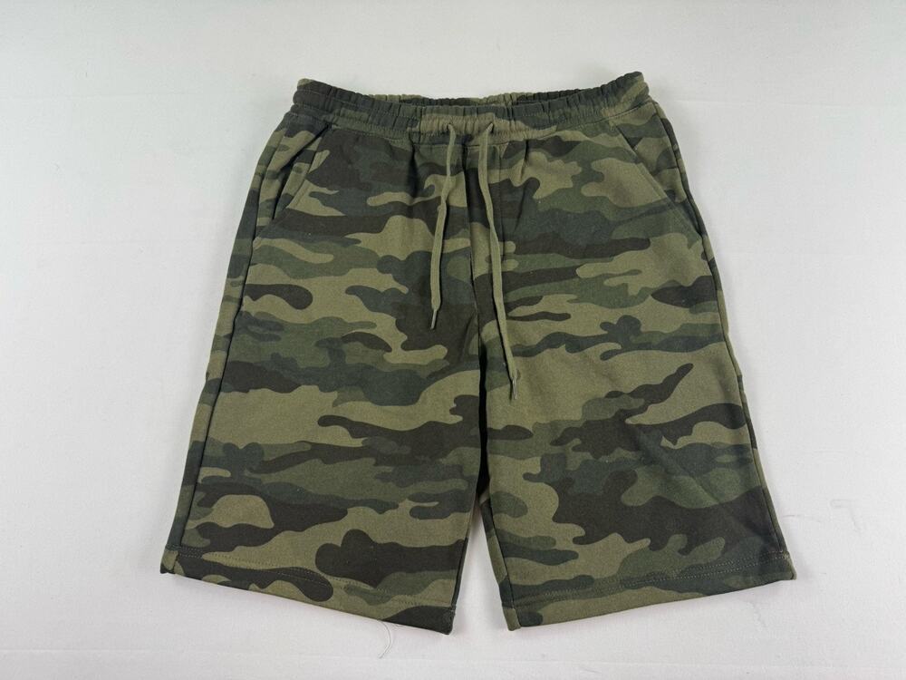 Independent Trading Co Mens M Forest Camo Fleece Sweat Shorts